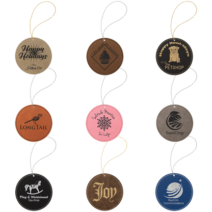 Leatherette Ornament with String - Custom JDS
