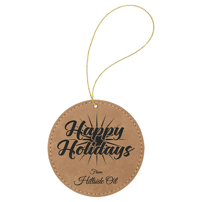 Leatherette Ornament with String - Custom JDS