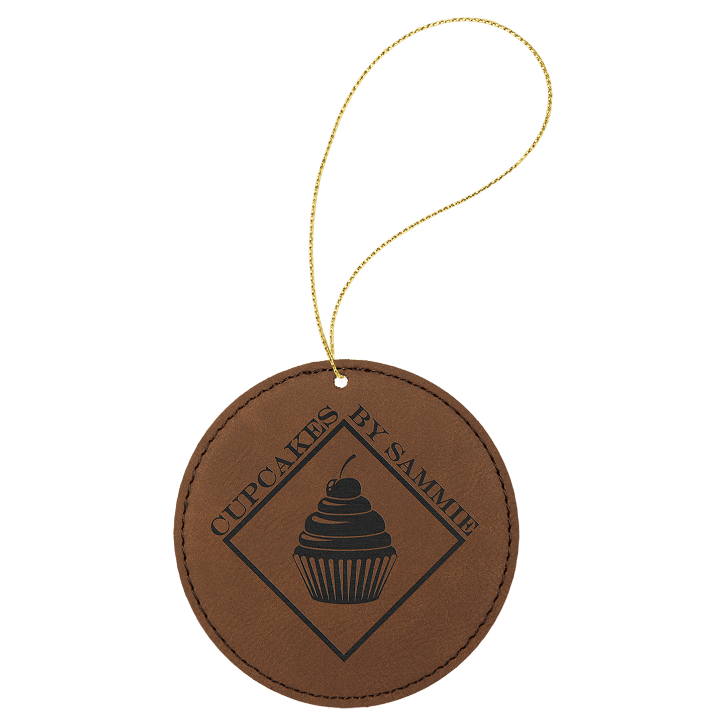 Leatherette Ornament with String - Custom