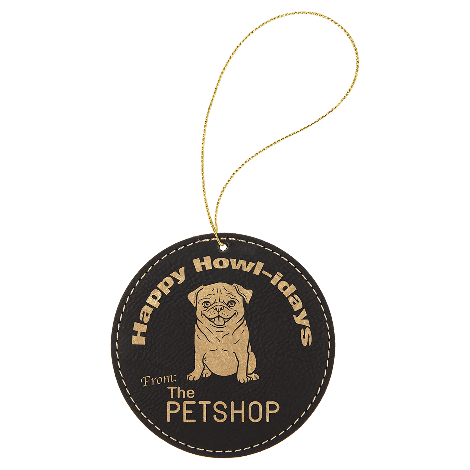 Leatherette Ornament with String - Custom JDS