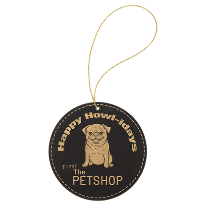 Leatherette Ornament with String - Custom JDS