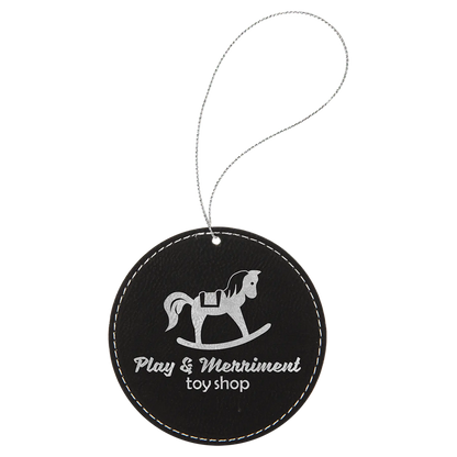 Leatherette Ornament with String - Custom JDS