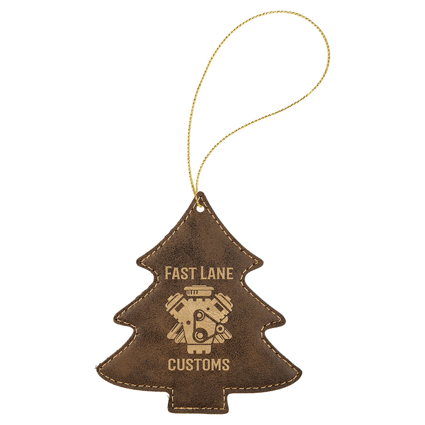 Leatherette Ornament with String - Custom