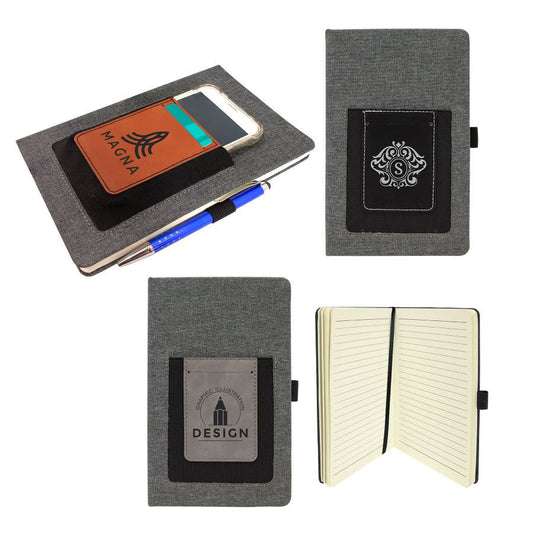 Personalized Leatherette Journal with Phone & Card Slot