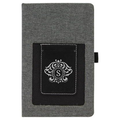 Leatherette Journal with Cell/Card Slot  - Custom JDS