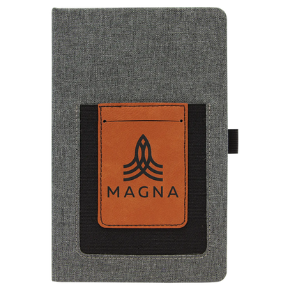 Leatherette Journal with Cell/Card Slot  - Custom JDS