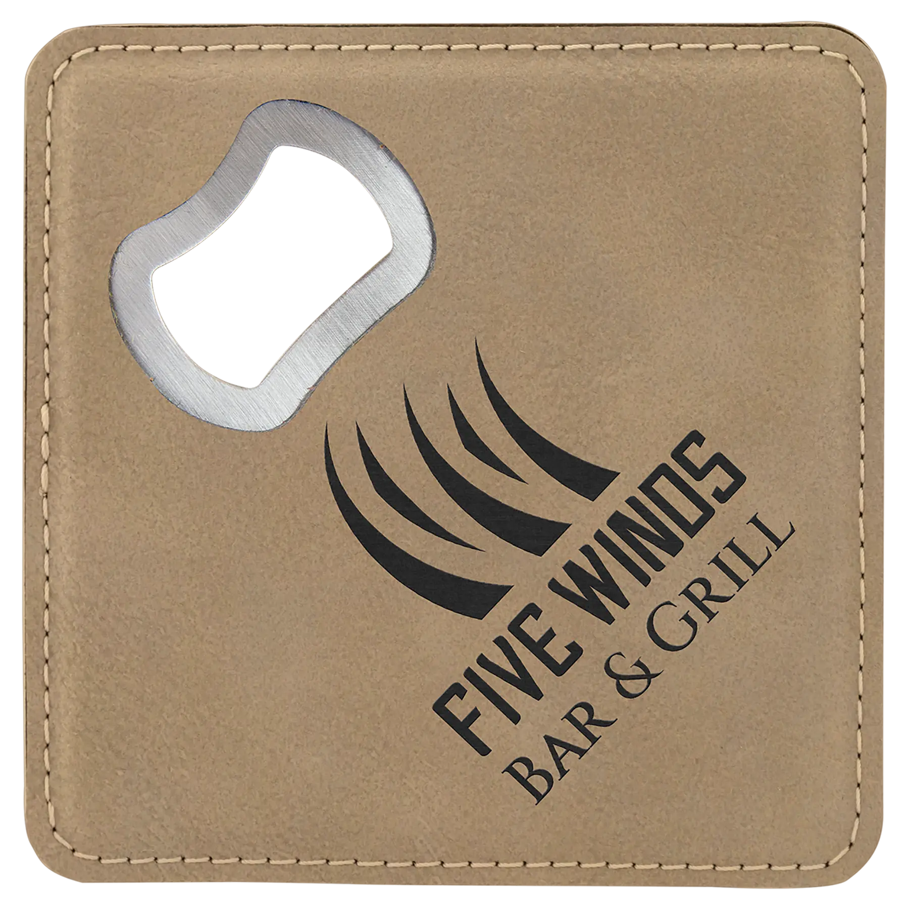 4" Square Coaster with Built-in Bottle Opener JDS