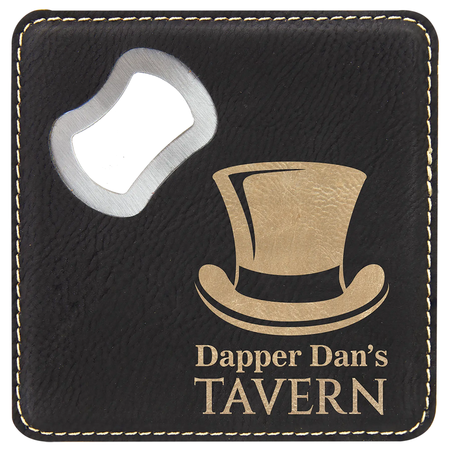4" Square Coaster with Built-in Bottle Opener JDS