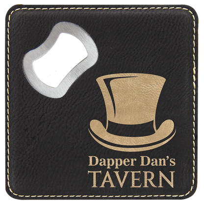 4" Square Coaster with Built-in Bottle Opener JDS