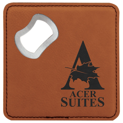 4" Square Coaster with Built-in Bottle Opener JDS