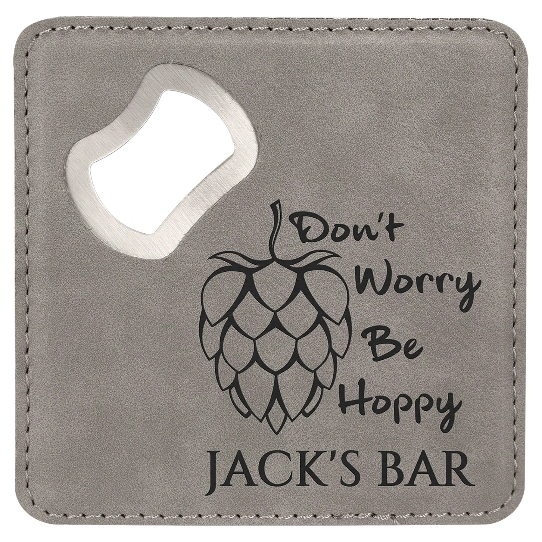 4" Square Coaster with Built-in Bottle Opener JDS