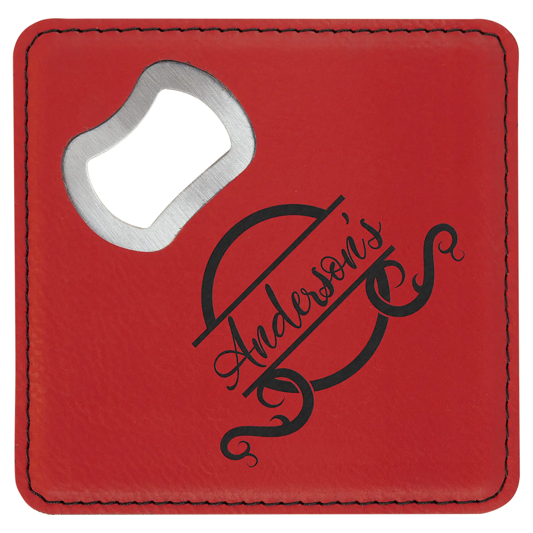 4" Square Coaster with Built-in Bottle Opener JDS