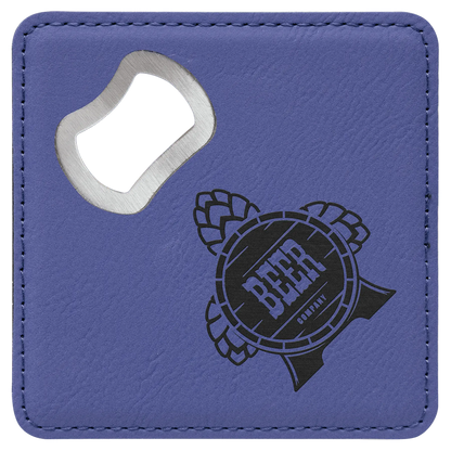 4" Square Coaster with Built-in Bottle Opener JDS