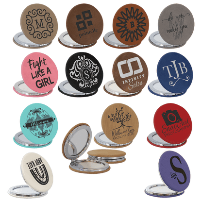 Personalized Leatherette Compact Mirror