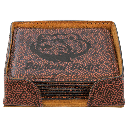 Leatherette 6-Coaster Set - 4" - Square or Round JDS