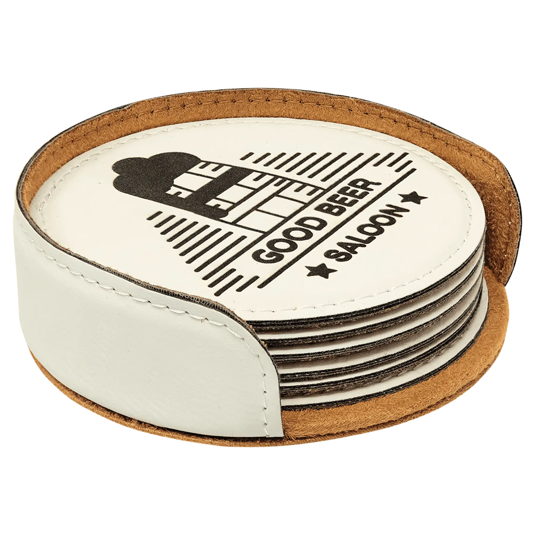 Leatherette 6-Coaster Set - 4" - Square or Round JDS