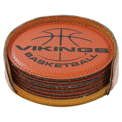 Leatherette 6-Coaster Set - 4" - Square or Round JDS