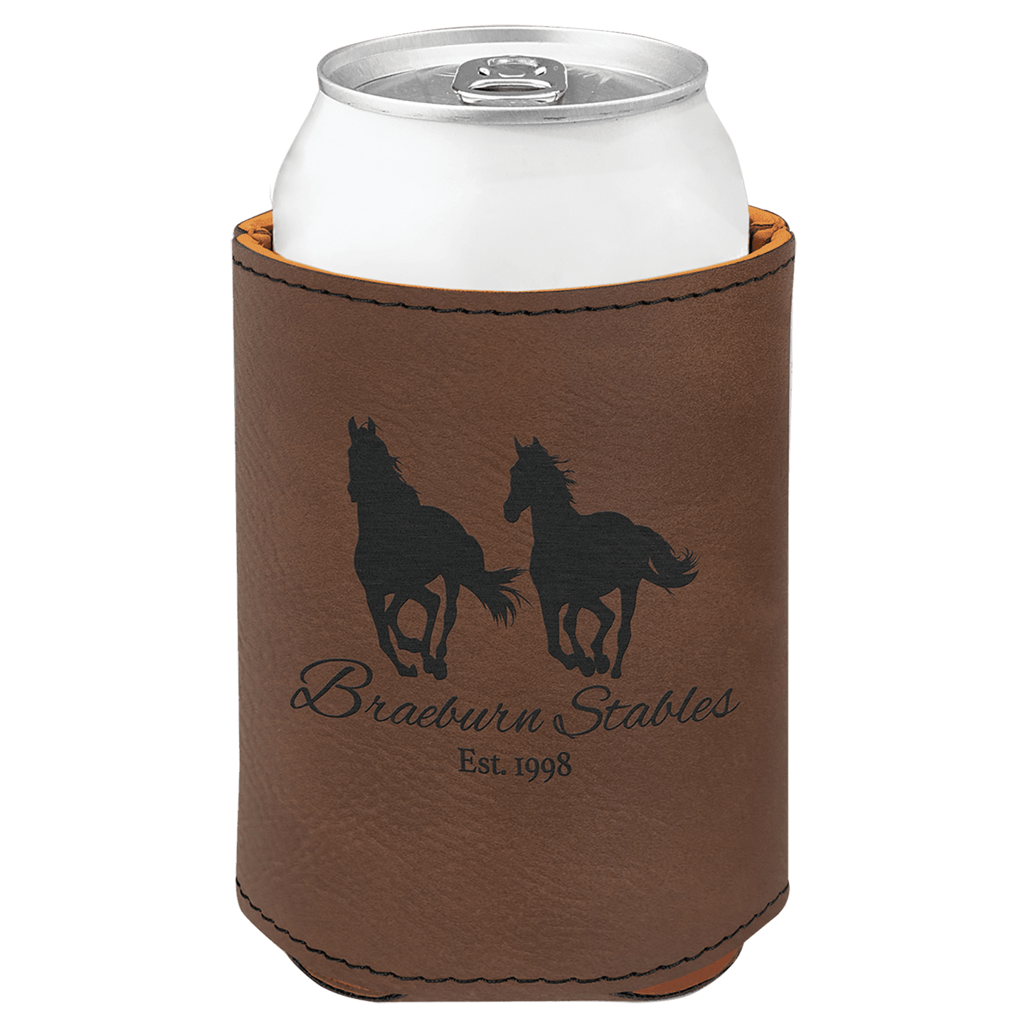 Leatherette Beverage Holder - 3 3/4" - Custom