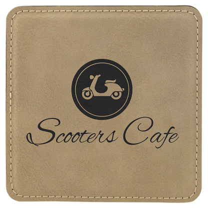 4" Leatherette Coasters (Square or Round) JDS