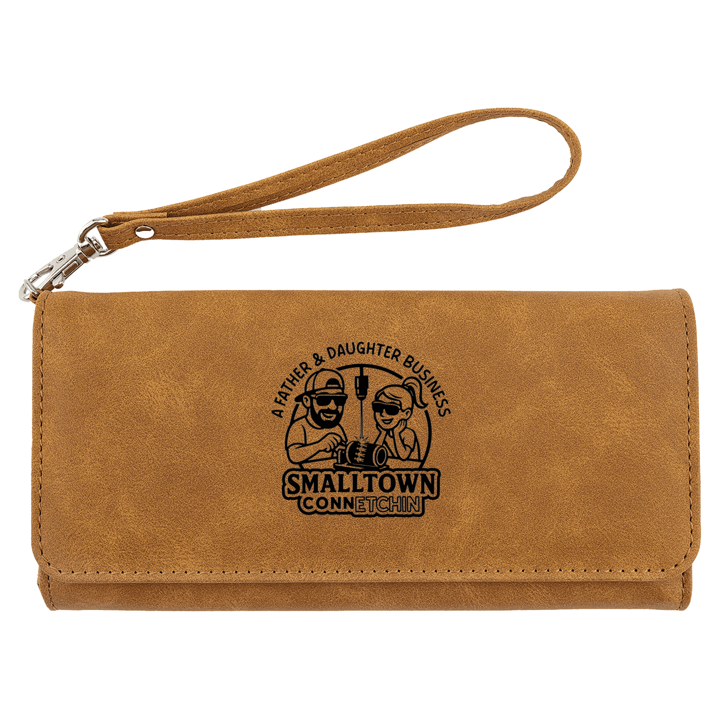 Custom Wallet with Strap - Etched Leatherette | NEW Creekside Series