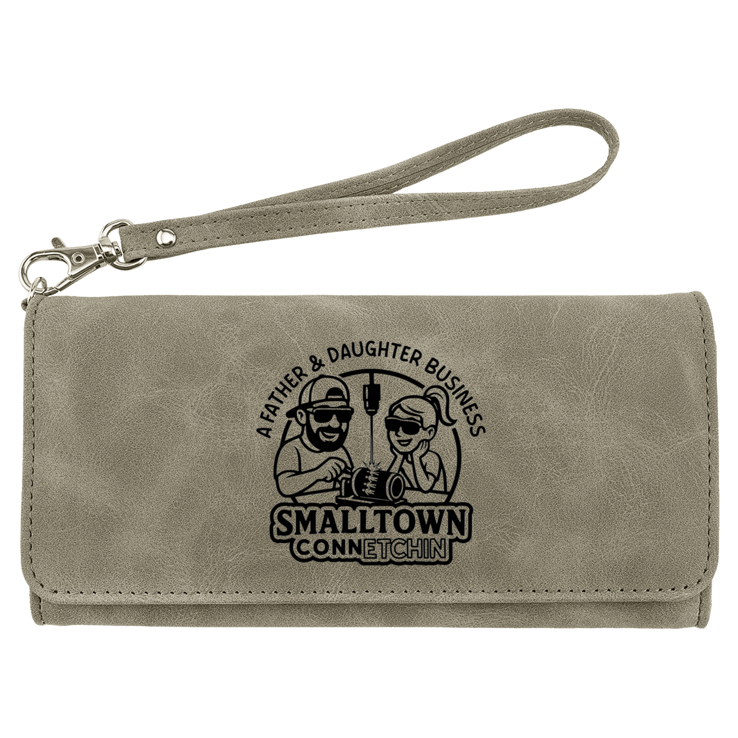 Custom Wallet with Strap - Etched Leatherette | NEW Creekside Series