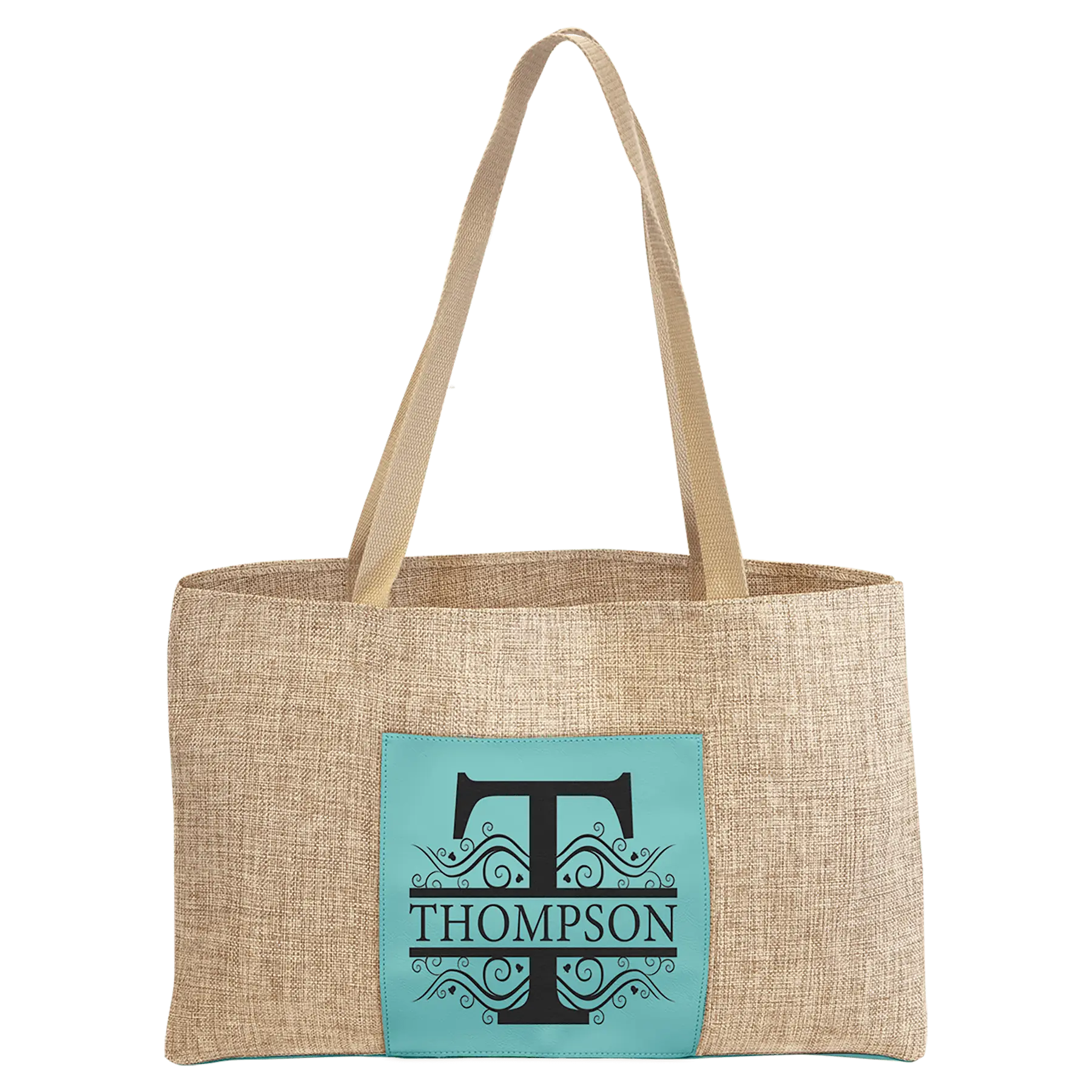 Burlap Bag with 5"-inch Customizable Leatherette Gusset JDS