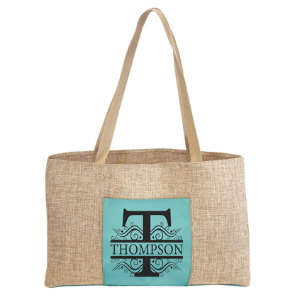 Burlap Bag with 5"-inch Customizable Leatherette Gusset JDS