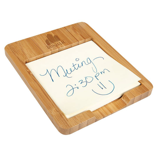 Bamboo Sticky Note Holder 3 5/8" x 4 1/2" - Custom