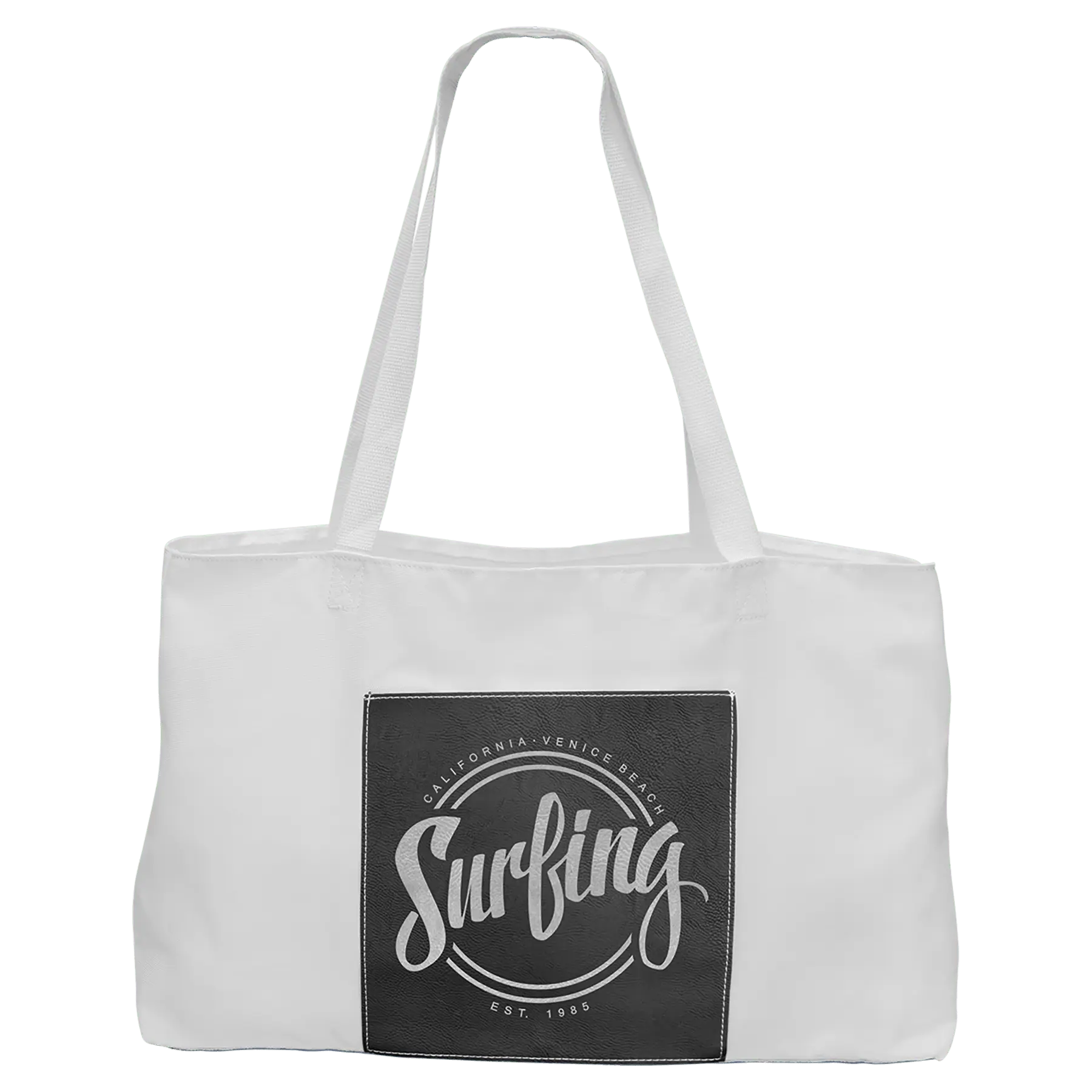 White Handbag with 5"-inch Customizable Leatherette Gusset JDS
