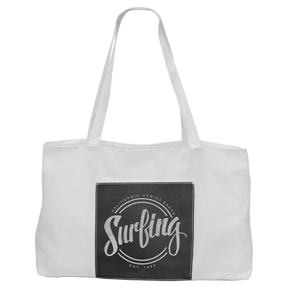 White Handbag with 5"-inch Customizable Leatherette Gusset JDS