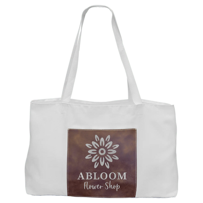 White Handbag with 5"-inch Customizable Leatherette Gusset JDS