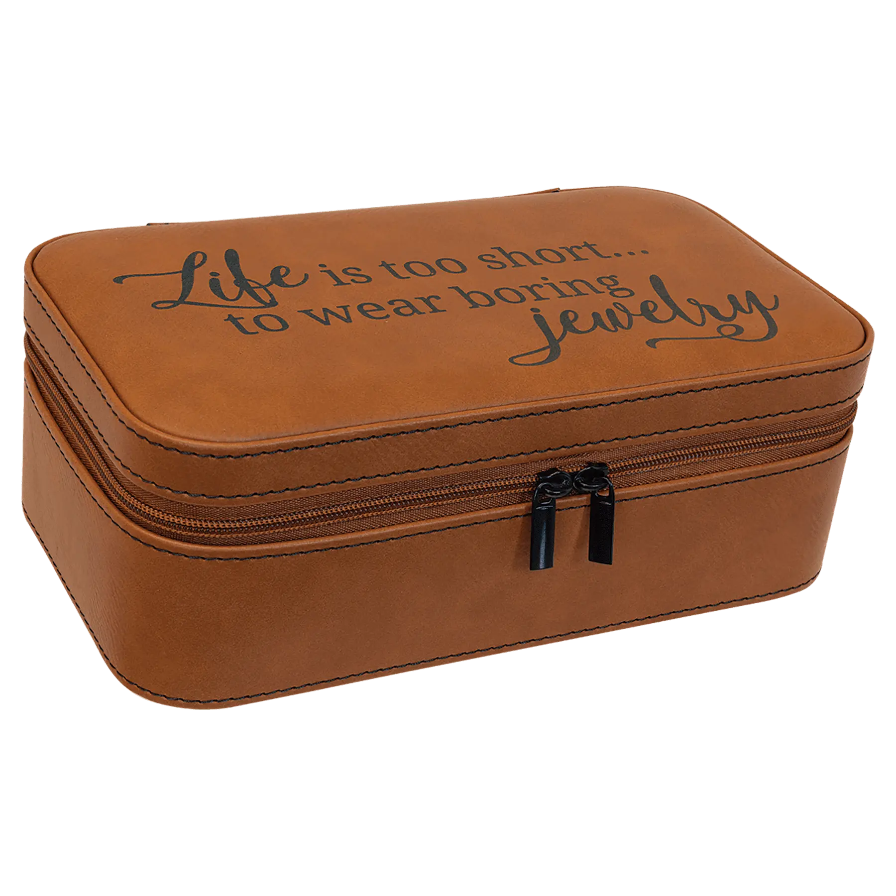 Leatherette Jewelry Box - 7 1/2" X 4 1/2" - Custom JDS