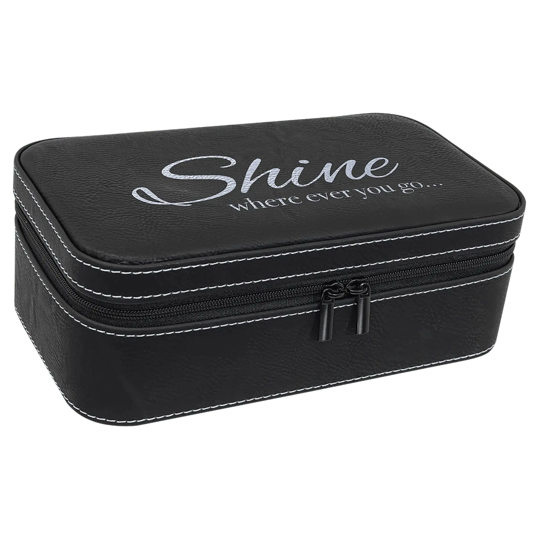 Leatherette Jewelry Box - 7 1/2" X 4 1/2" - Custom JDS