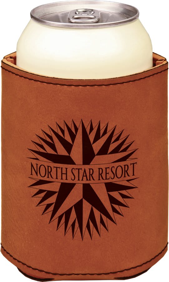 Leatherette Beverage Holder - 3 3/4" - Custom