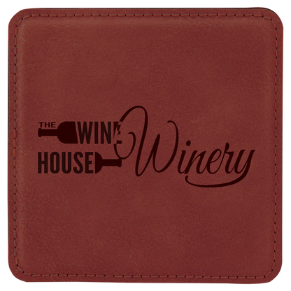 4" Leatherette Coasters (Square or Round) JDS