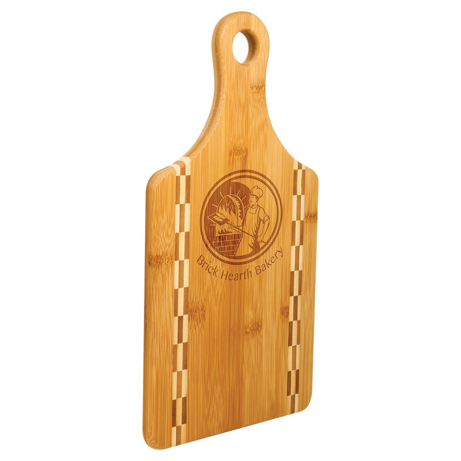 Bamboo Cutting Board with Butcher Block Inlay