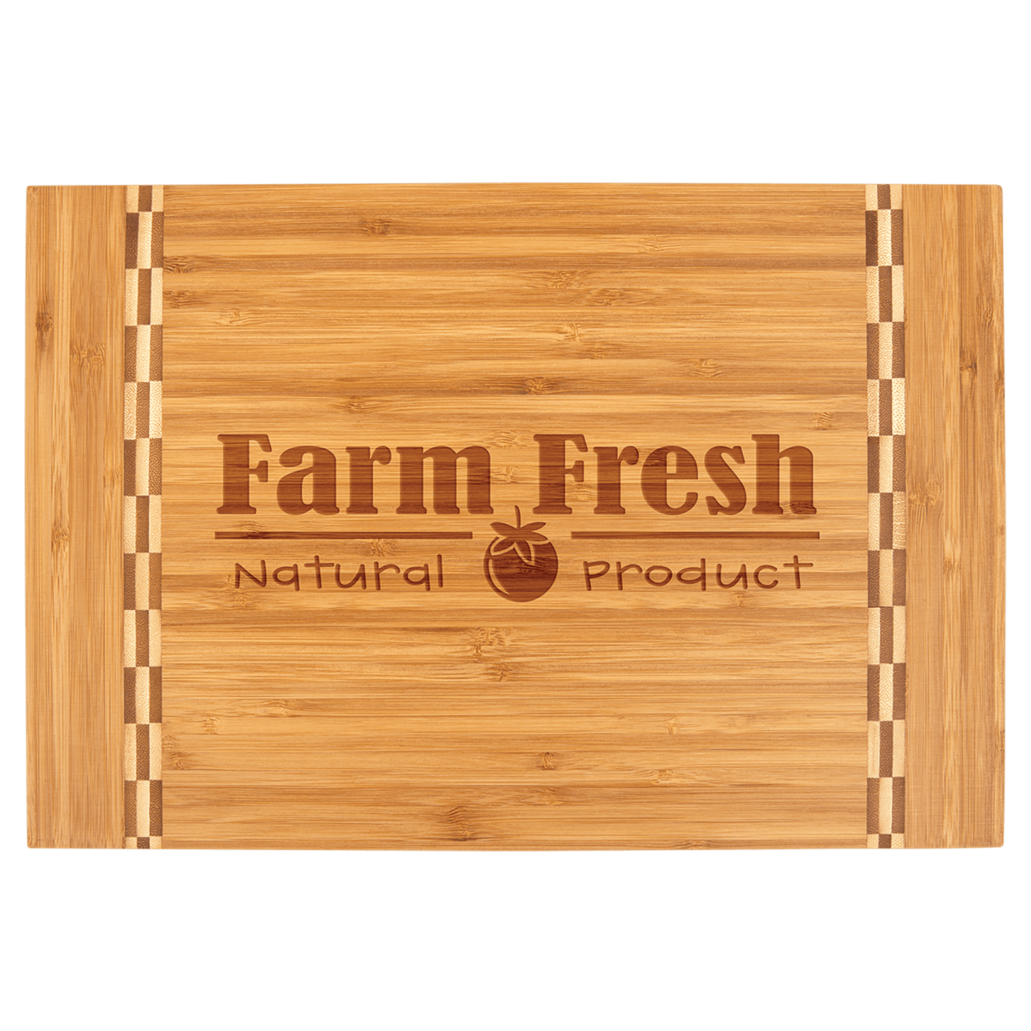 Bamboo Cutting Board with Butcher Block Inlay