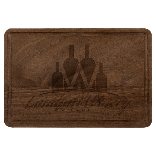 9" x 6" Walnut Cutting Board with Drip Ring