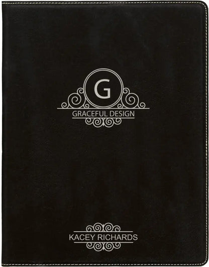 Leatherette Portfolio with Notepad - Custom JDS