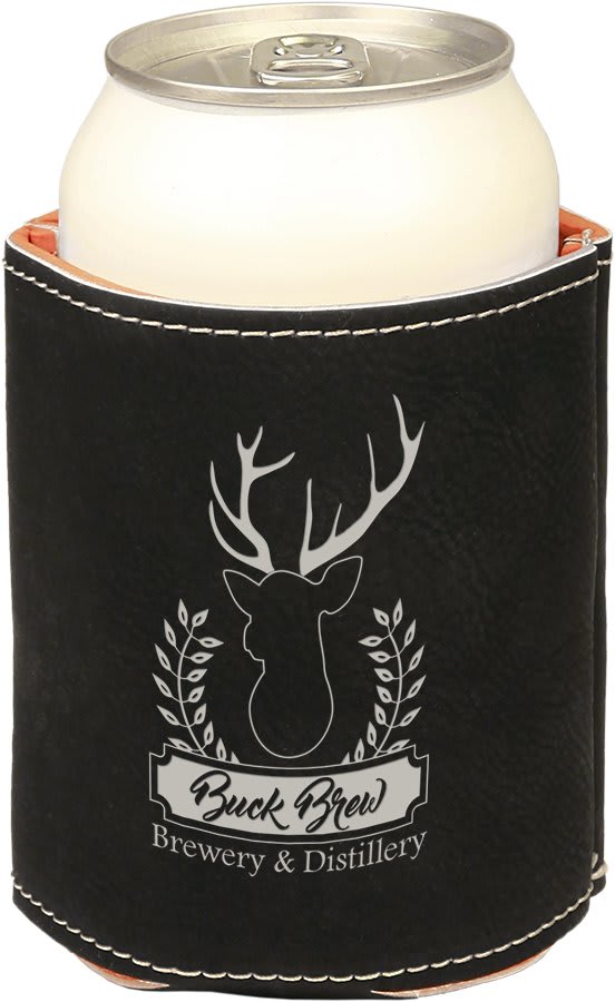 Leatherette Beverage Holder - 3 3/4" - Custom