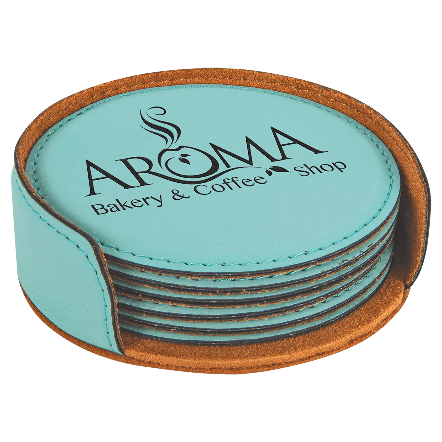 Leatherette 6-Coaster Set - 4" - Square or Round JDS
