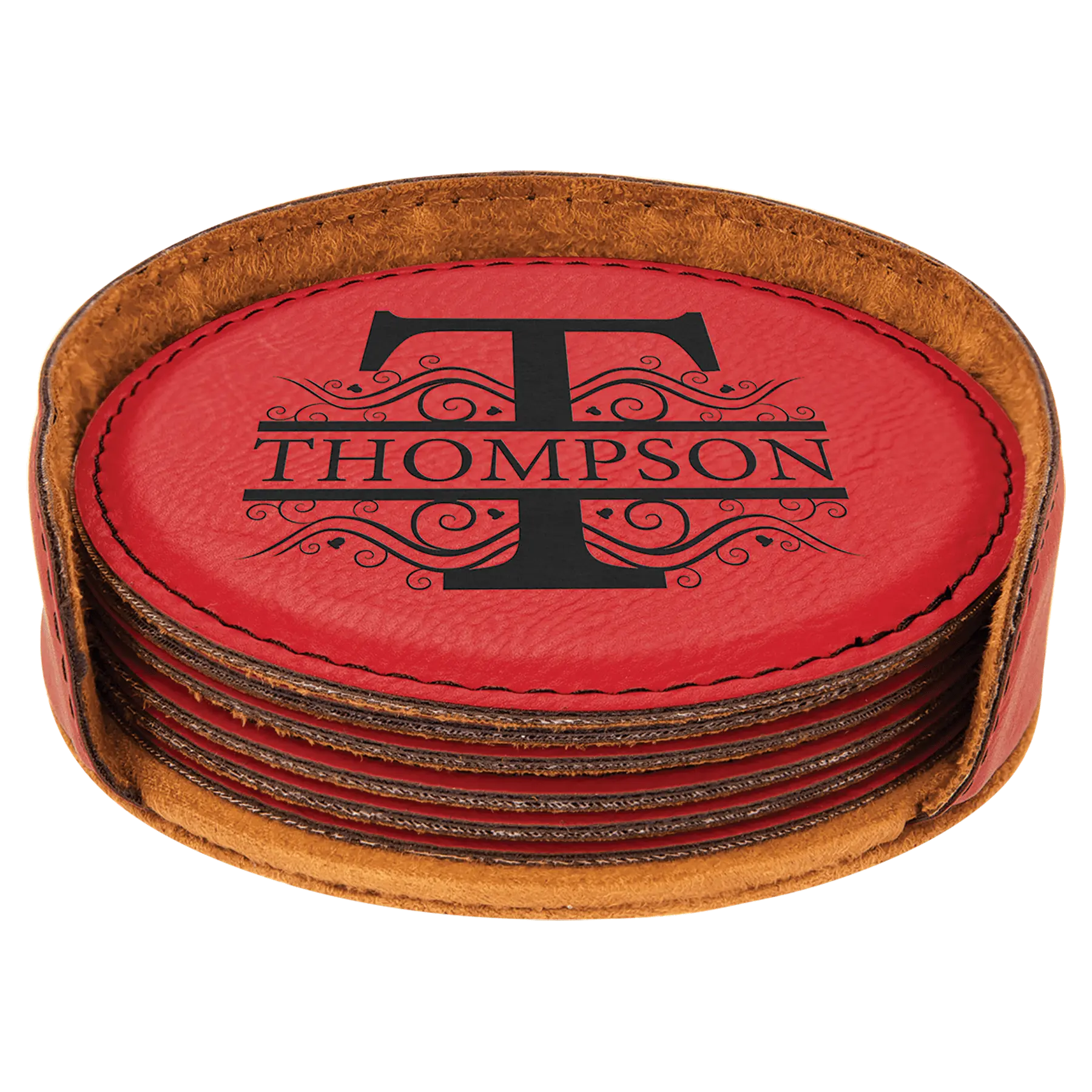 Leatherette 6-Coaster Set - 4" - Square or Round JDS