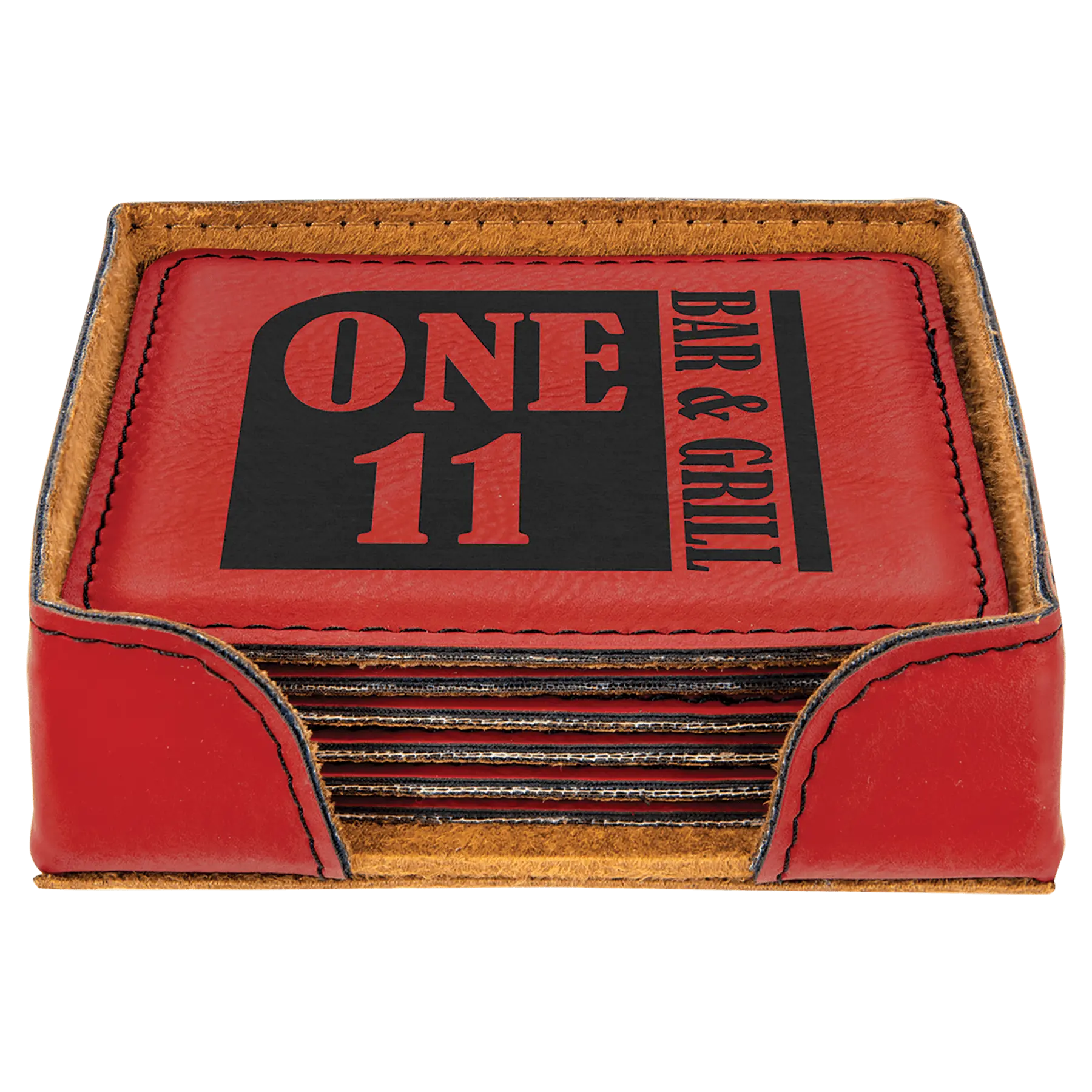 Leatherette 6-Coaster Set - 4" - Square or Round JDS