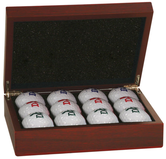 Rosewood Finish Golf Ball Box (balls not included)