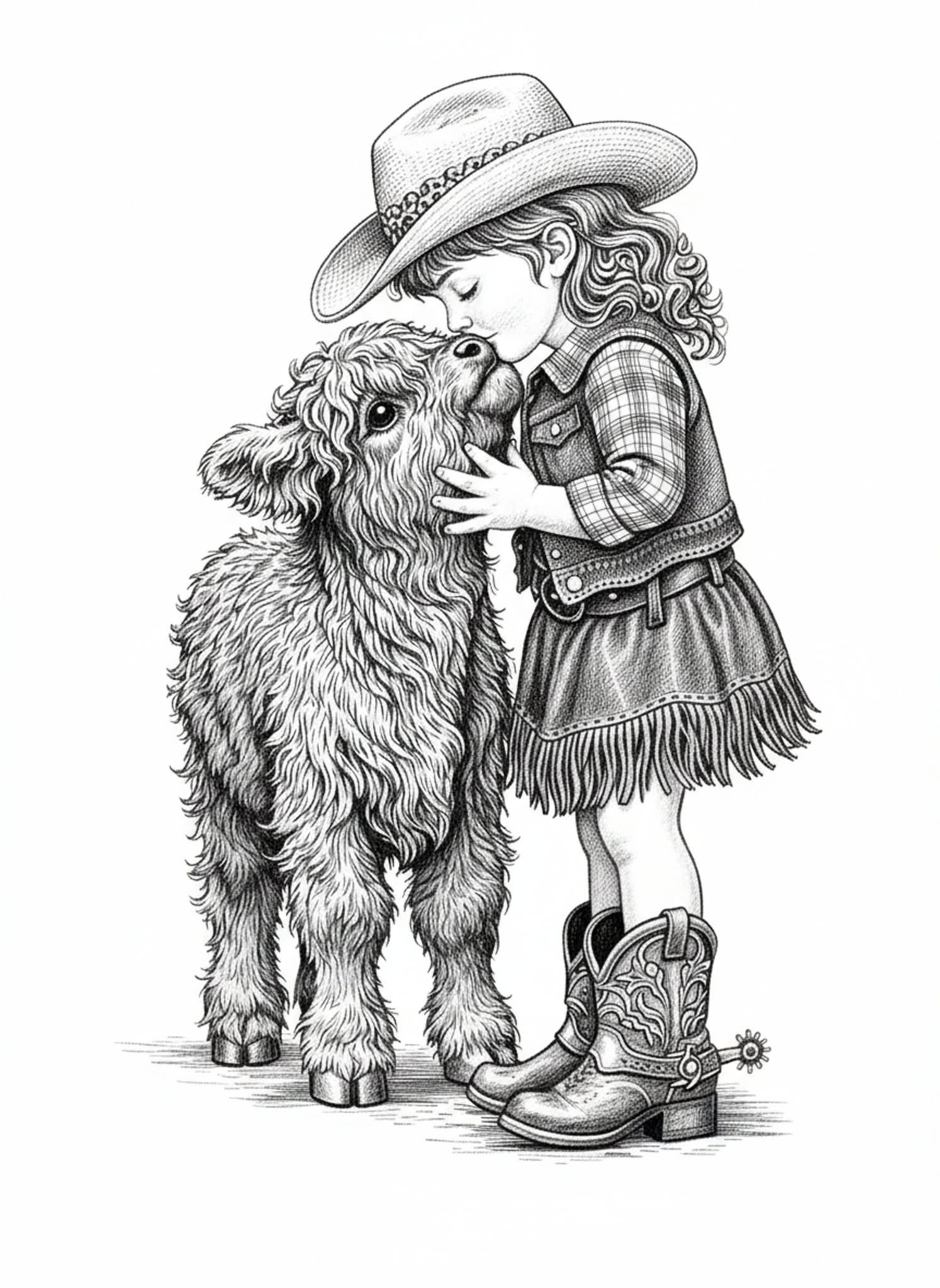 Highland Calf Kiss