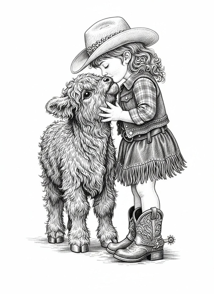 Highland Calf Kiss