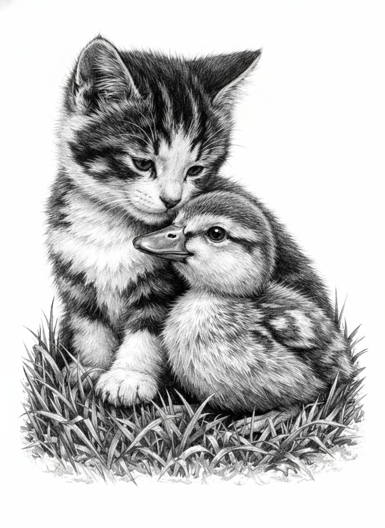 Kitten and Duckling
