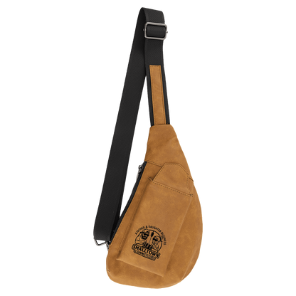 Personalized Creekside Crescent Leatherette Crossbody Bag