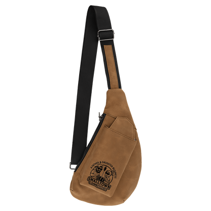 Personalized Creekside Crescent Leatherette Crossbody Bag