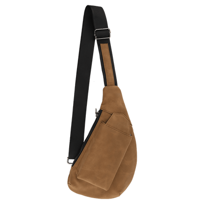 Personalized Creekside Crescent Leatherette Crossbody Bag
